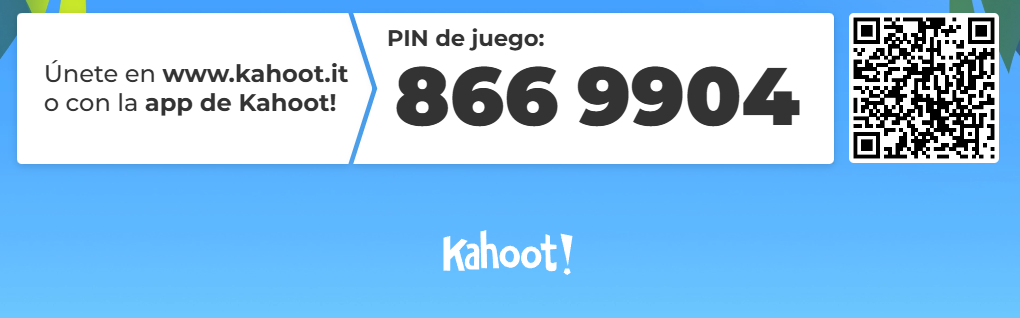 Código para actividad Kahoot
