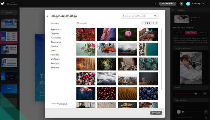 Edita las imagenes. Crea un curso de eLearning con isEazy Author