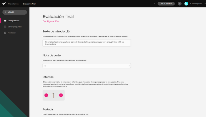 Evaluacion de desempeño. Crea un curso de eLearning con isEazy Author