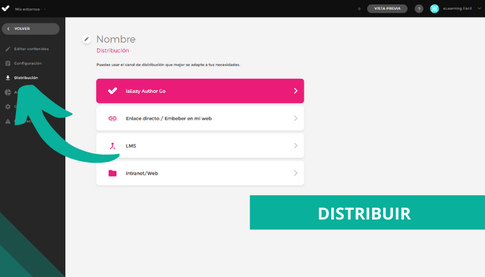 Distribuye el proyecto o curso. Crea un curso de eLearning con isEazy Author