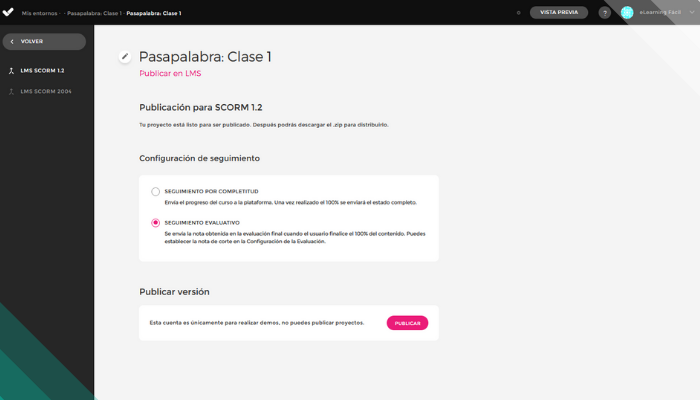 Juegos para eLearning. Tutorial Juego El Rosco (Pasapalabra) 10 Distribución del juego LMS. Juegos para eLearning. Tutorial Juego El Rosco (Pasapalabra)