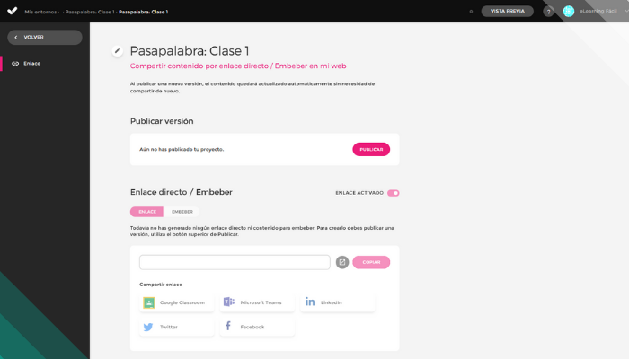 Juegos para eLearning. Tutorial Juego El Rosco (Pasapalabra) 11 Distribución del juego URL. Juegos para eLearning. Tutorial Juego El Rosco (Pasapalabra)