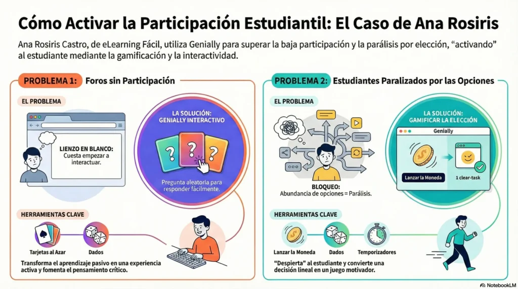 Genially en la práctica: aprendizajes reales desde el Wonderfest 1 Cómo activar la participación estudiantil en un curso online, en foros con gamificación.